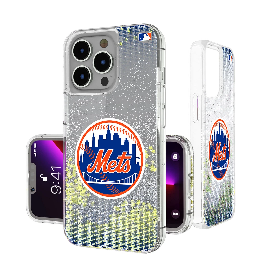 New York Mets Linen Logo iPhone Glitter Case