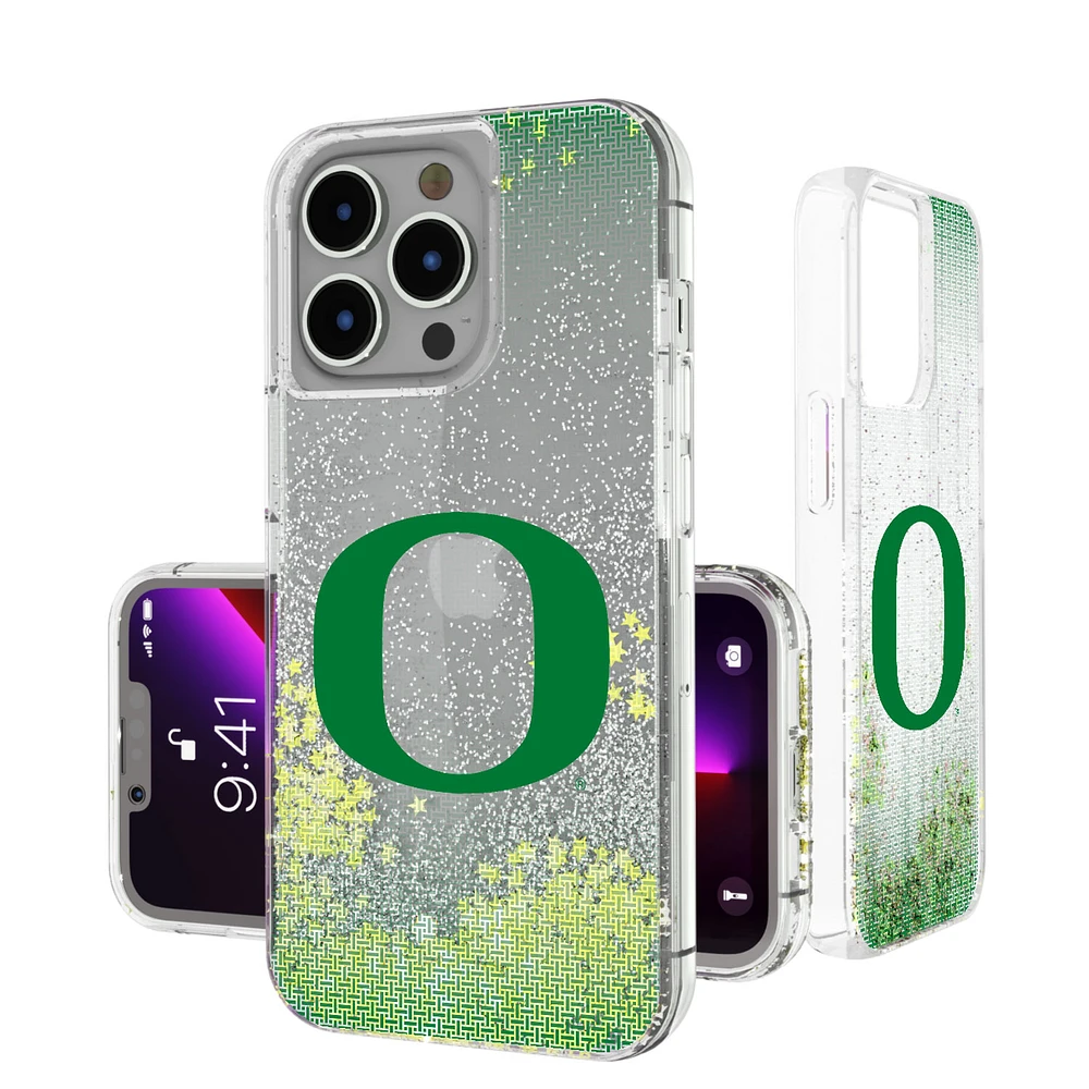 Oregon Ducks Linen Logo iPhone Glitter Case