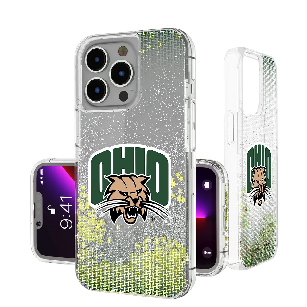 Ohio Bobcats Linen Logo iPhone Glitter Case