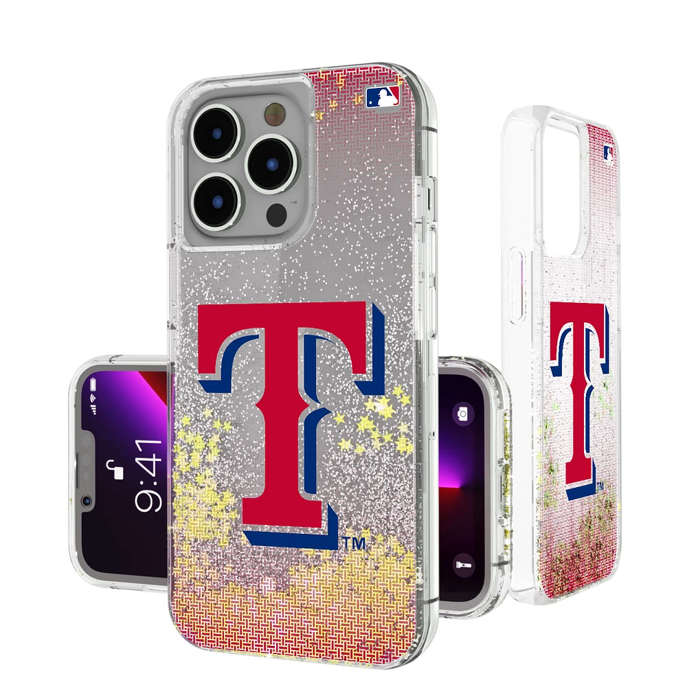 Texas Rangers Linen Logo iPhone Glitter Case