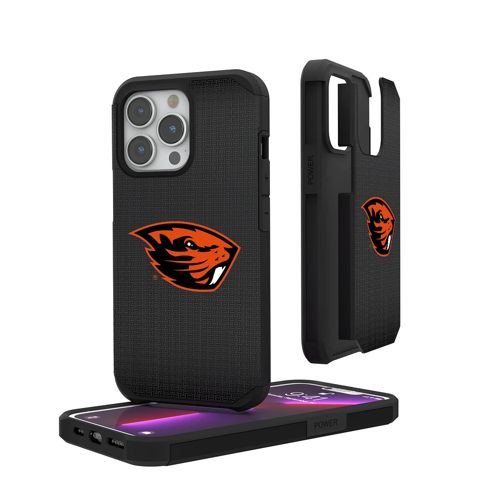 Oregon State Beavers Linen Logo iPhone Rugged Case