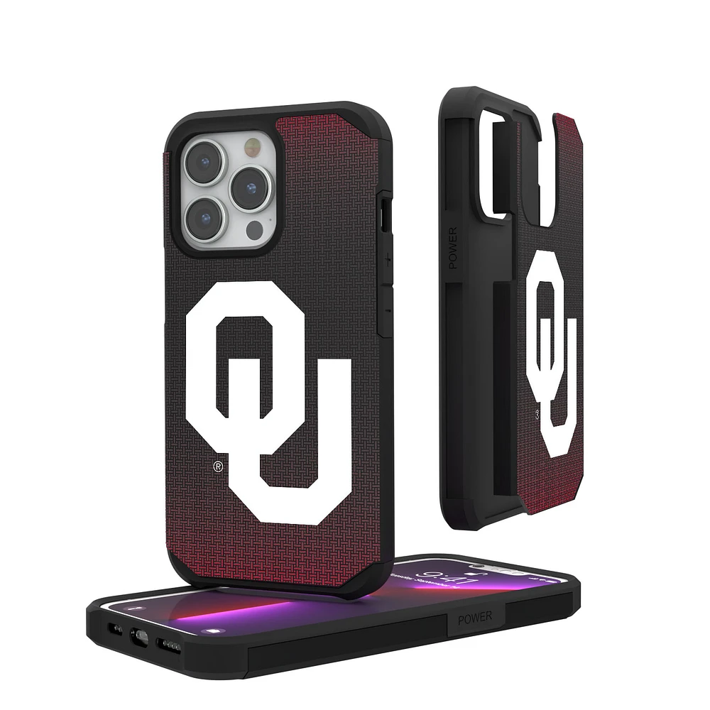 Oklahoma Sooners Linen Logo iPhone Rugged Case
