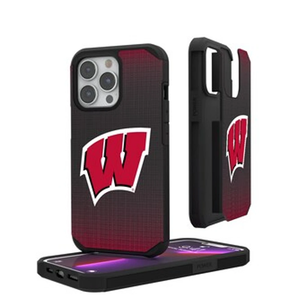 Wisconsin Badgers Linen Logo iPhone Rugged Case