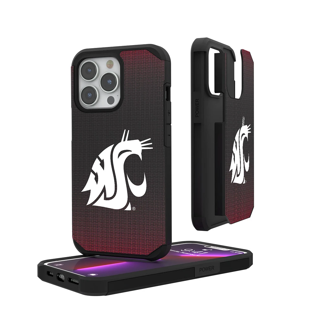 Washington State Cougars Linen Logo iPhone Rugged Case