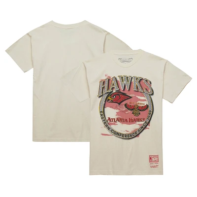 Men's Mitchell & Ness Tan Atlanta Hawks Hardwood Classics Vintage Soul Crown Jewels T-Shirt