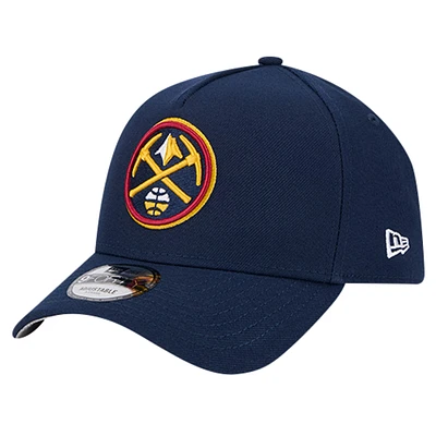 Men's New Era Navy Denver Nuggets A-Frame 9FORTY Adjustable Hat