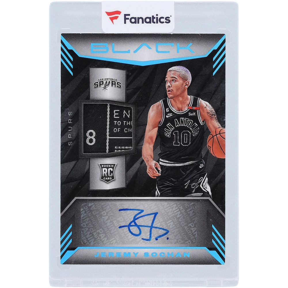 Jeremy Sochan San Antonio Spurs Autographed 2022-23 Panini Black Laundry Tag Relic #RMA-JSC #1/1 Rookie Card
