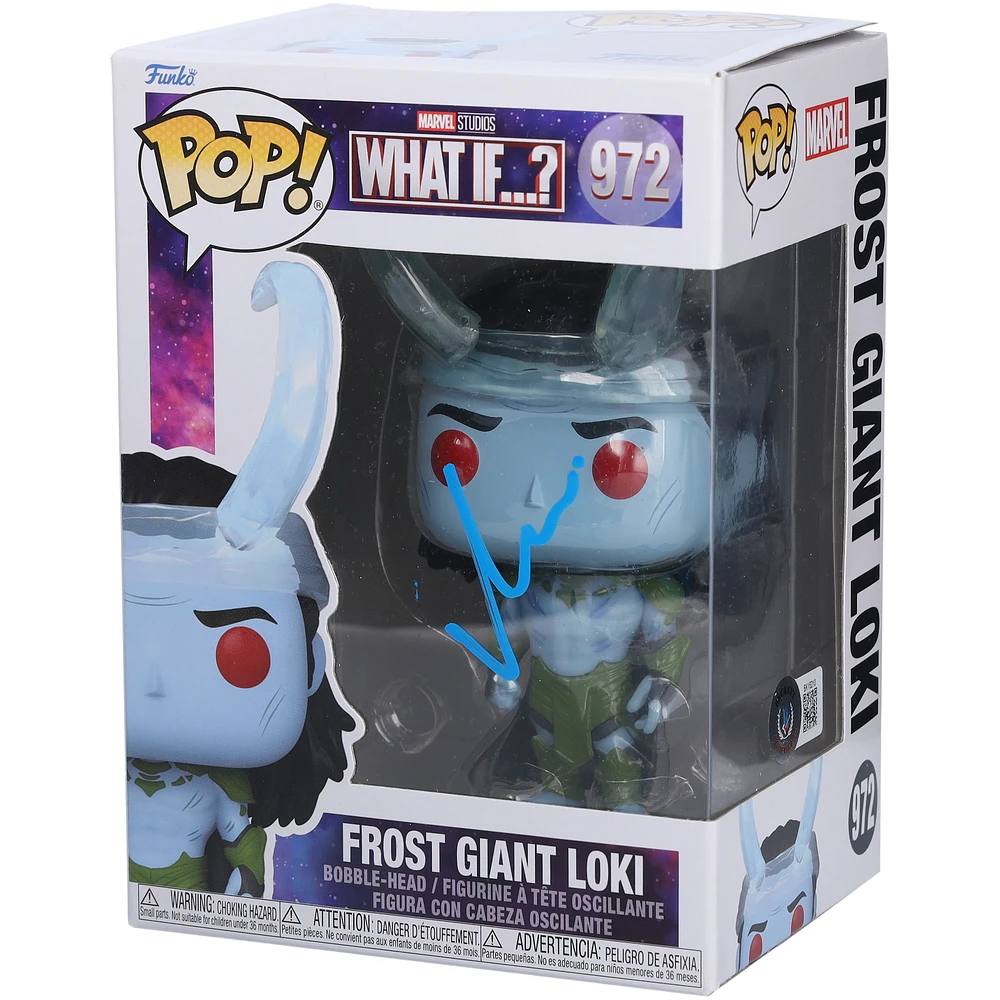 Matt Damon Marvel Autographed Frost Giant Loki #972 Funko Pop! Vinyl Figure - Signed in Blue Ink - BAS