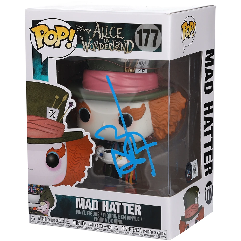 Johnny Depp Alice in Wonderland Autographed Mad Hatter #177 Funko Pop! Vinyl Figure - Signed in Blue Ink - BAS