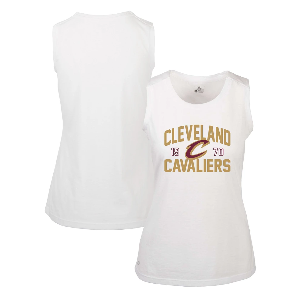 Women's Levelwear White Cleveland Cavaliers Macy Tank Top