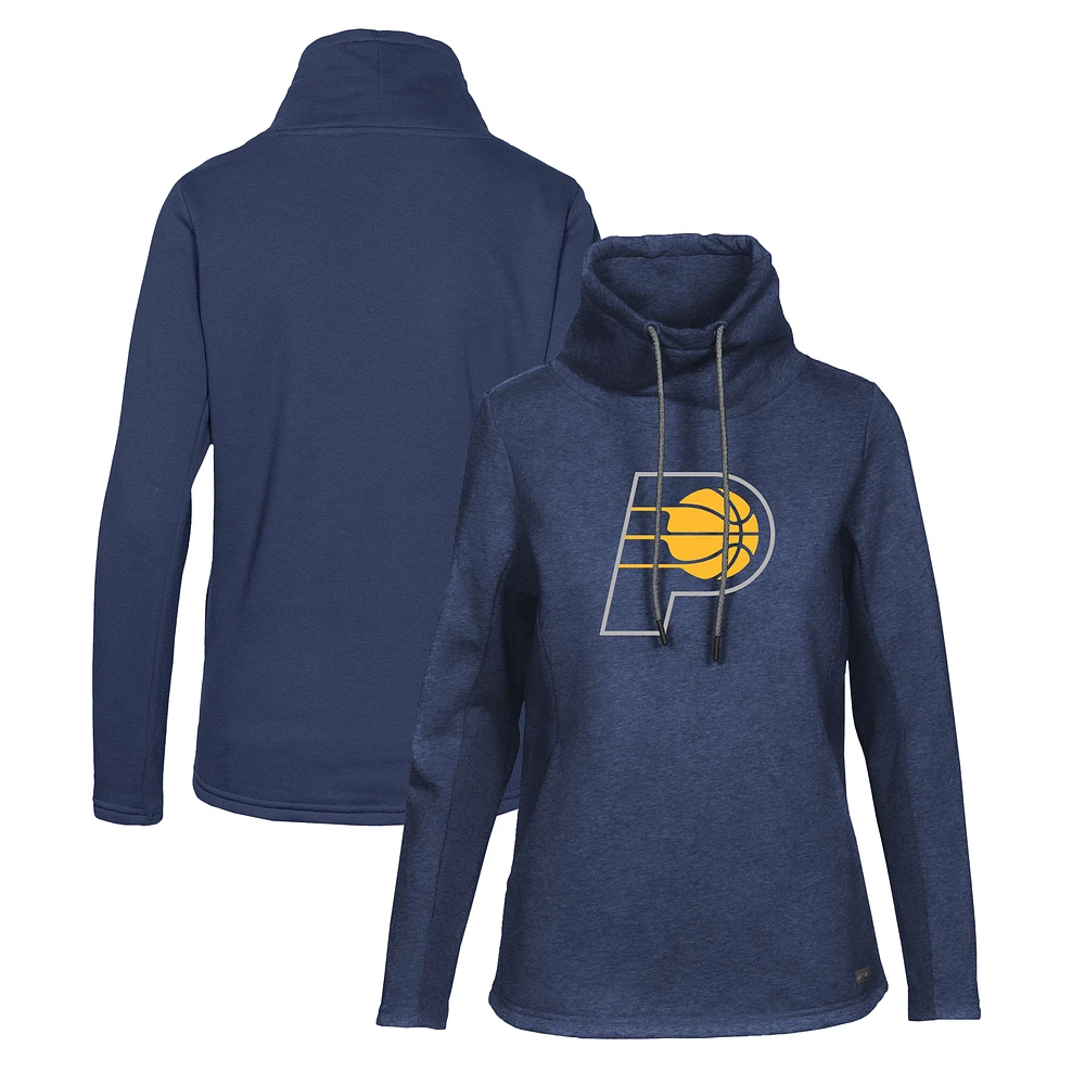 Women's Levelwear Navy Indiana Pacers Loop Core Funnel Neck Pullover Sweatshirt