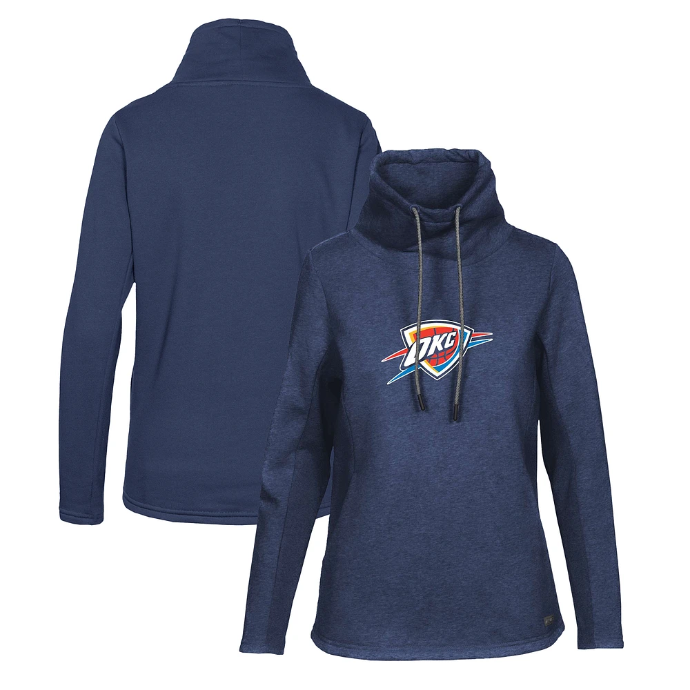 Women's Levelwear Navy Oklahoma City Thunder Loop Core Funnel Neck Pullover Sweatshirt