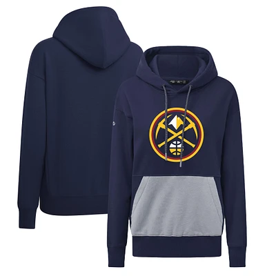 Women's Levelwear Navy Denver Nuggets Bonfire Pullover Hoodie