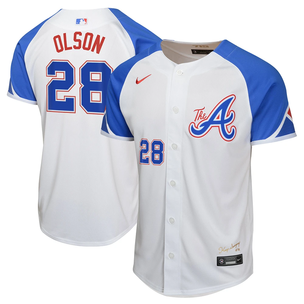 Youth Nike Matt Olson White Atlanta Braves City Connect Limited Player Jersey