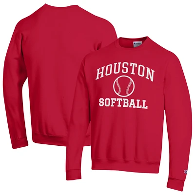 Men's Champion Houston Cougars Icon Softball Powerblend Pullover Sweatshirt