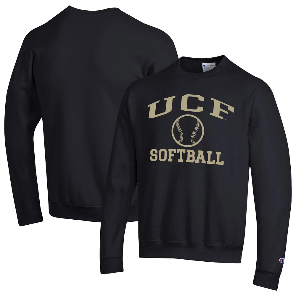 Men's Champion Black UCF Knights Icon Softball Powerblend Pullover Sweatshirt