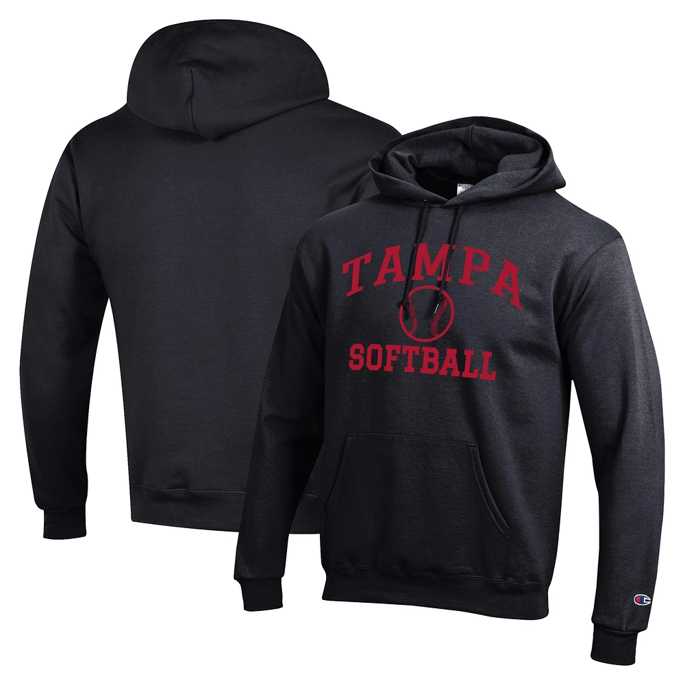 Men's Champion Black Tampa Spartans Icon Softball Powerblend Pullover Hoodie