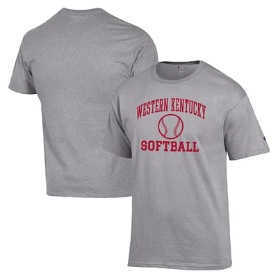 Men's Champion Gray Western Kentucky Hilltoppers Icon Softball Powerblend T-Shirt