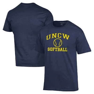 Men's Champion  Navy UNC Wilmington Seahawks Icon Softball Powerblend T-Shirt