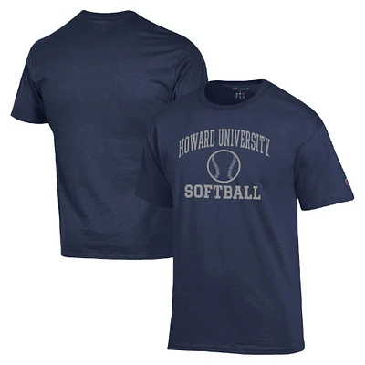 Men's Champion Navy Howard Bison Icon Softball Powerblend T-Shirt