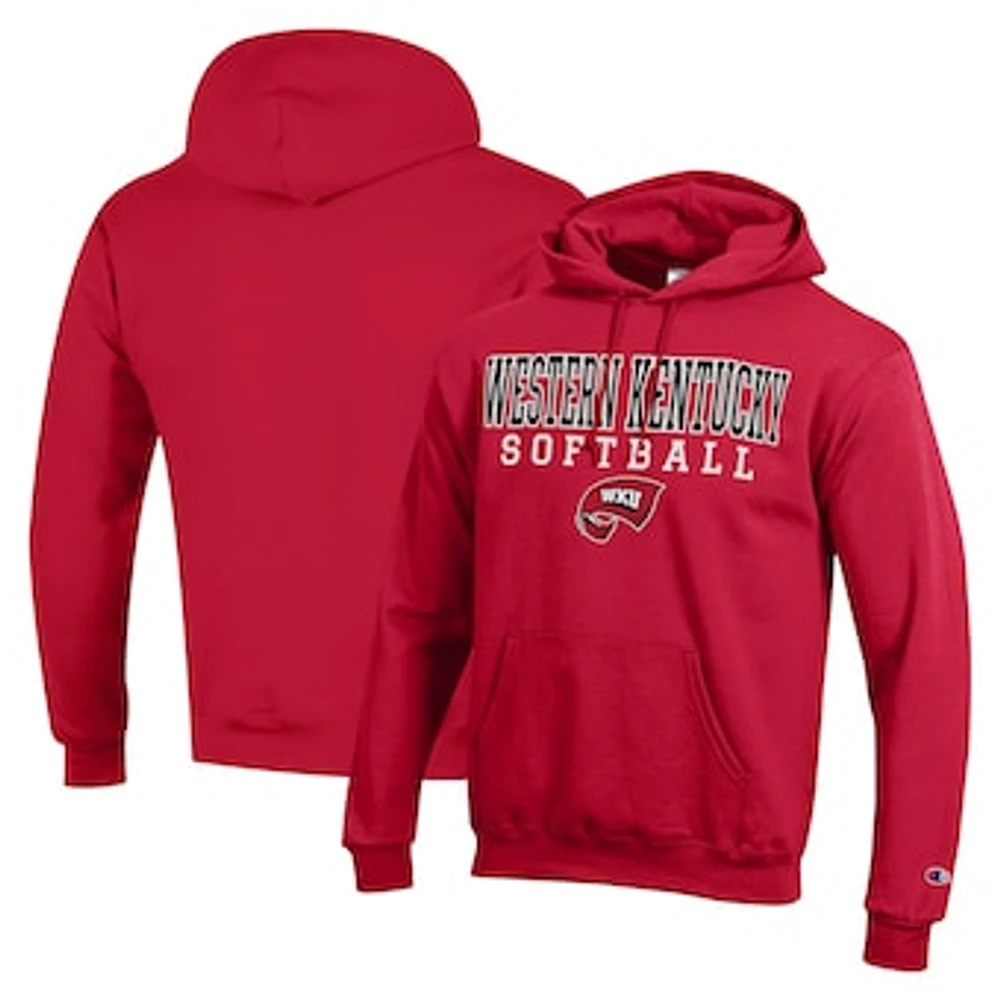 Men's Champion Western Kentucky Hilltoppers Stack Logo Softball Powerblend Pullover Hoodie