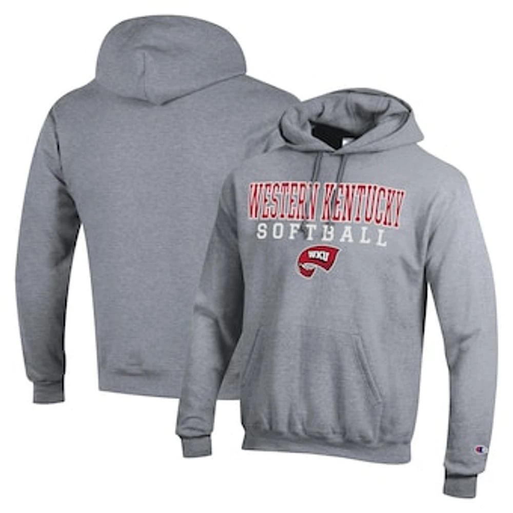 Men's Champion Western Kentucky Hilltoppers Stack Logo Softball Powerblend Pullover Hoodie