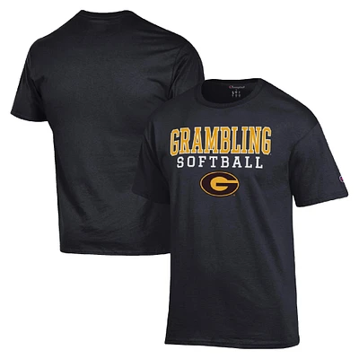 Men's Champion Grambling Tigers Stack Logo Softball Powerblend T-Shirt