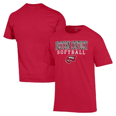 Men's Champion Western Kentucky Hilltoppers Stack Logo Softball Powerblend T-Shirt