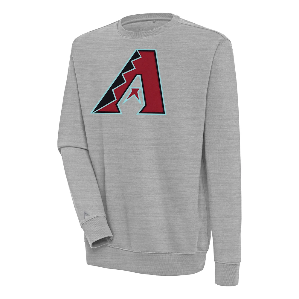 Men's Antigua Heather Gray Arizona Diamondbacks Victory Pullover Sweatshirt