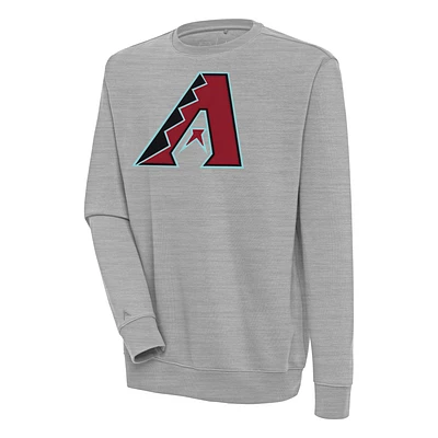 Men's Antigua Heather Gray Arizona Diamondbacks Victory Pullover Sweatshirt