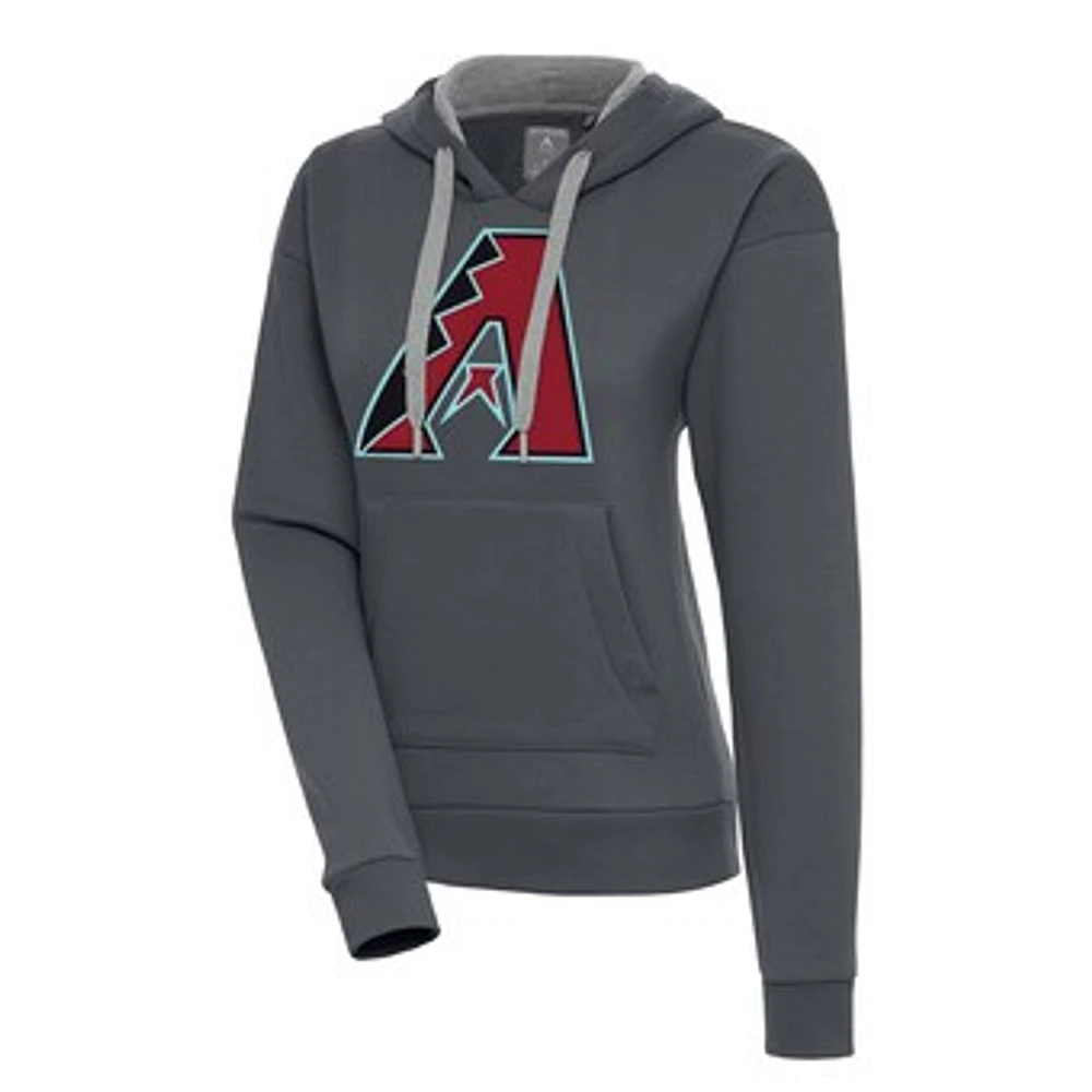 Women's Antigua Charcoal Arizona Diamondbacks Victory Pullover Hoodie