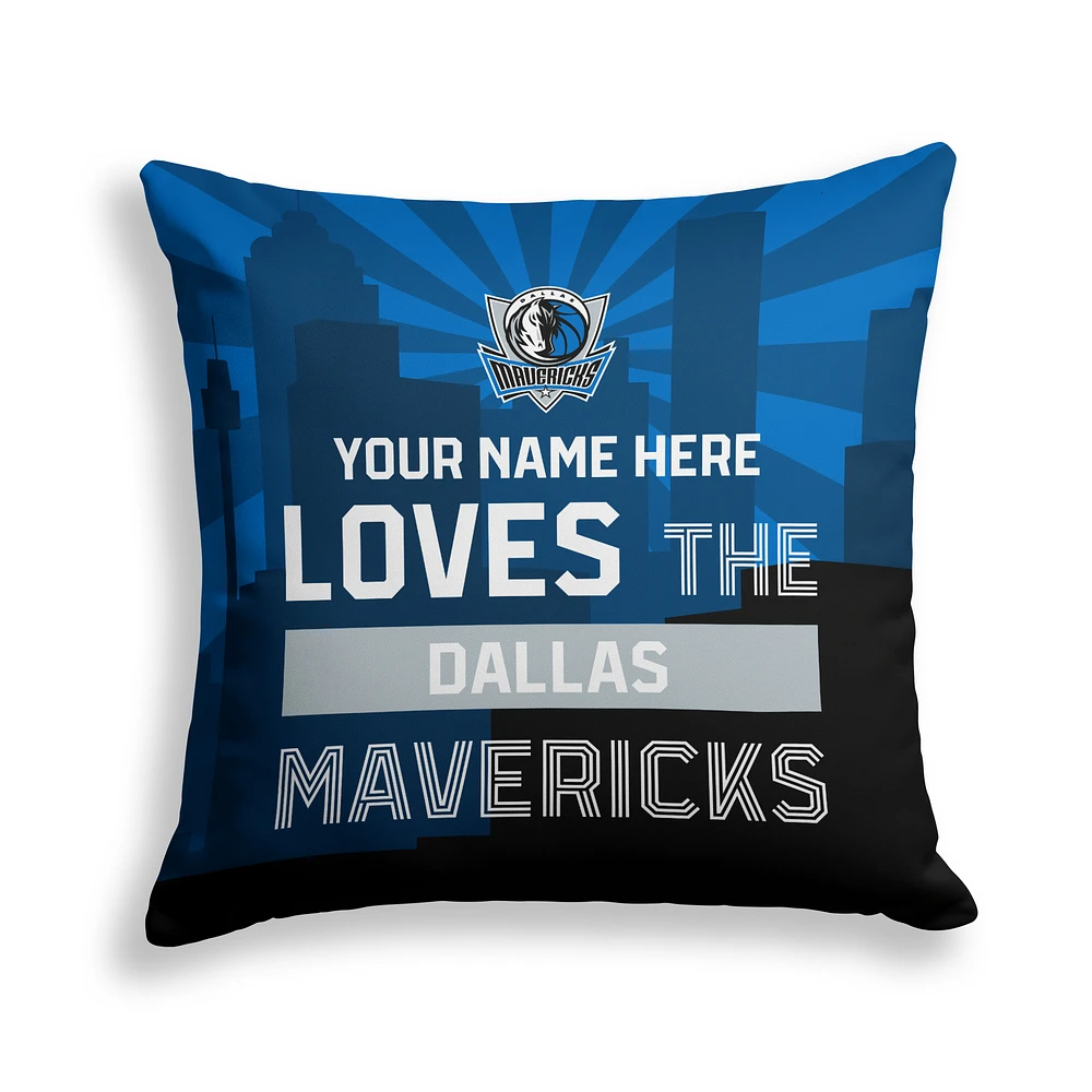 Pegasus Dallas Mavericks 18" x 18" City Skyline Personalized Decor Pillow