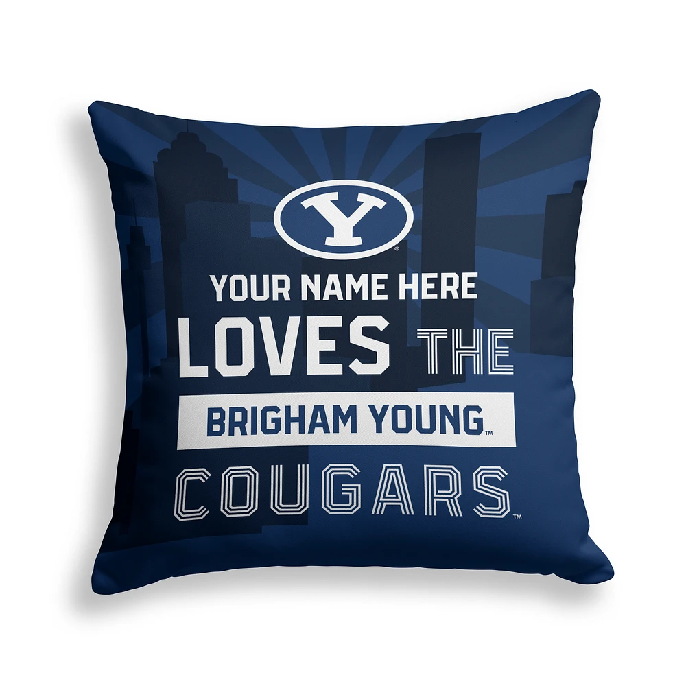 Pegasus BYU Cougars 18" x 18" City Skyline Personalized Decor Pillow