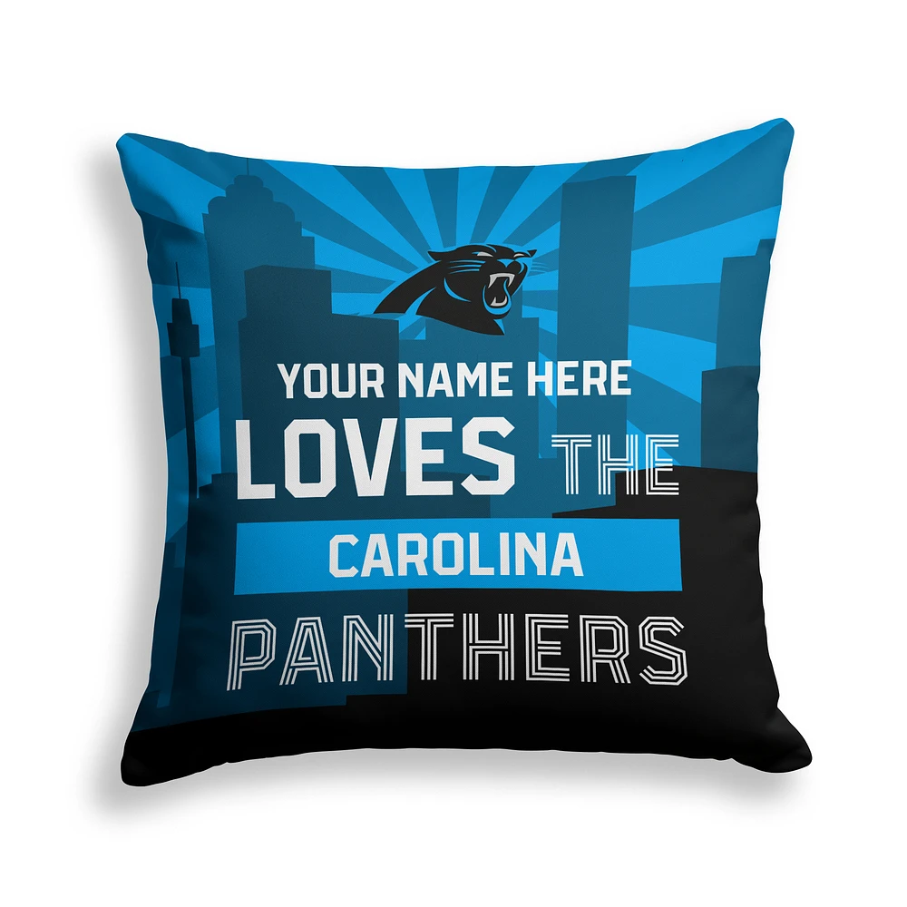 Pegasus Carolina Panthers 18" x 18" City Skyline Personalized Decor Pillow