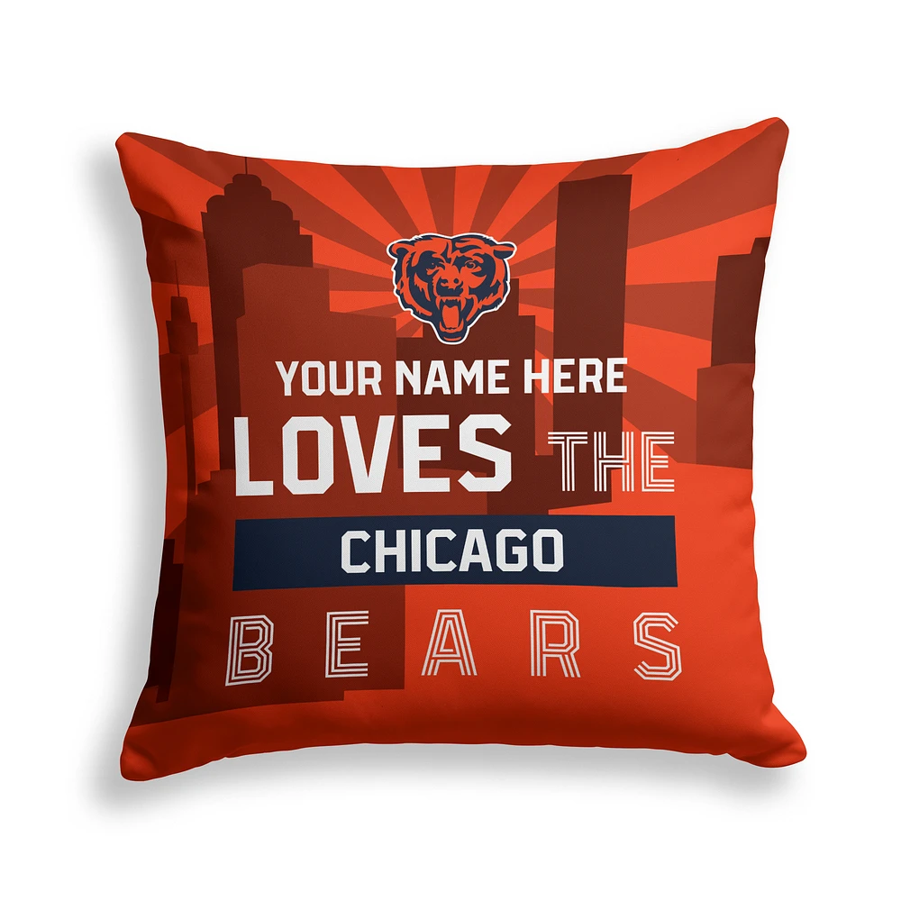 Pegasus Chicago Bears 18" x 18" City Skyline Personalized Decor Pillow