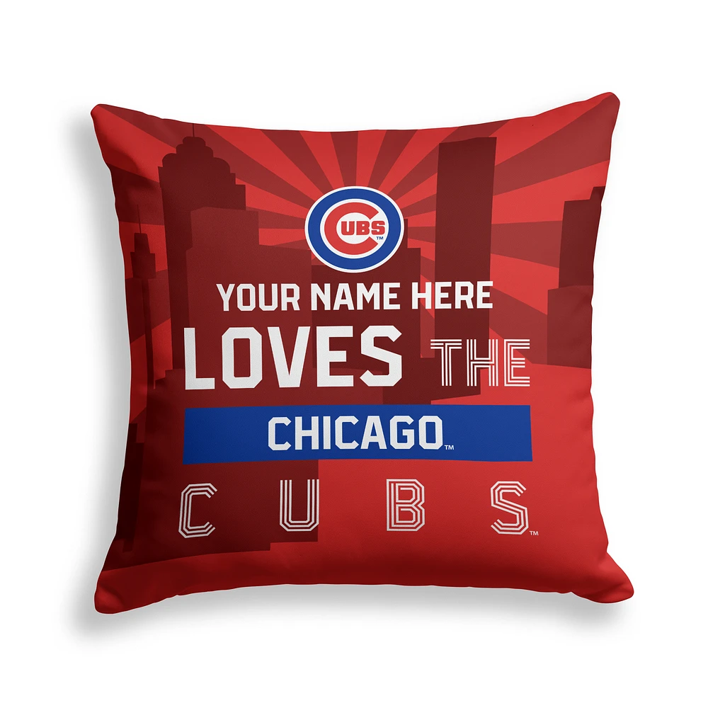 Pegasus Chicago Cubs 18" x 18" City Skyline Personalized Decor Pillow
