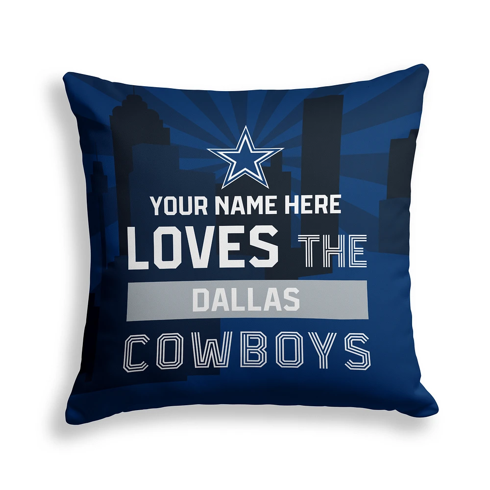 Pegasus Dallas Cowboys 18" x 18" City Skyline Personalized Decor Pillow