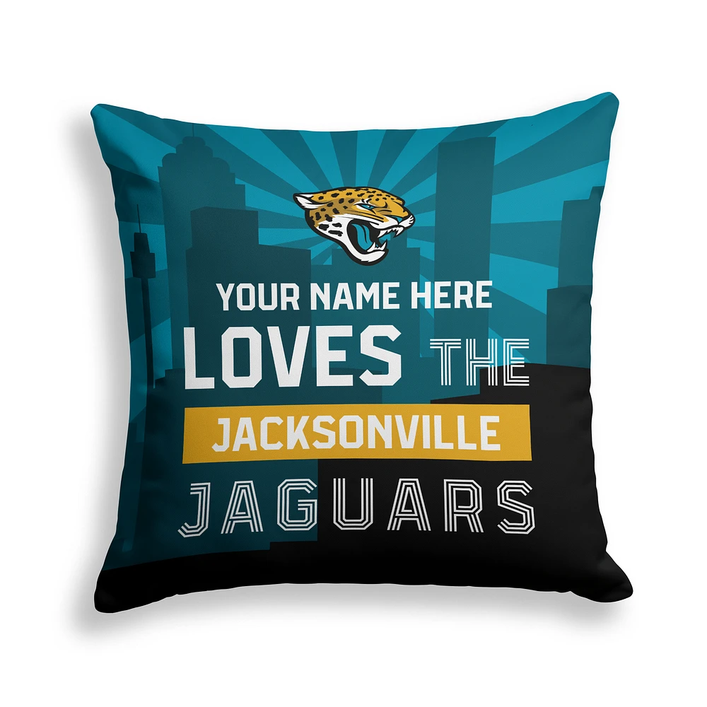 Pegasus Jacksonville Jaguars 18" x 18" City Skyline Personalized Decor Pillow