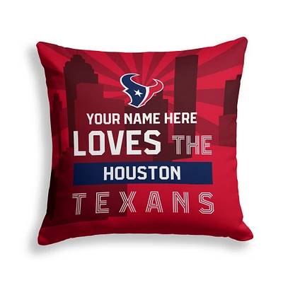 Pegasus Houston Texans 18" x 18" City Skyline Personalized Decor Pillow