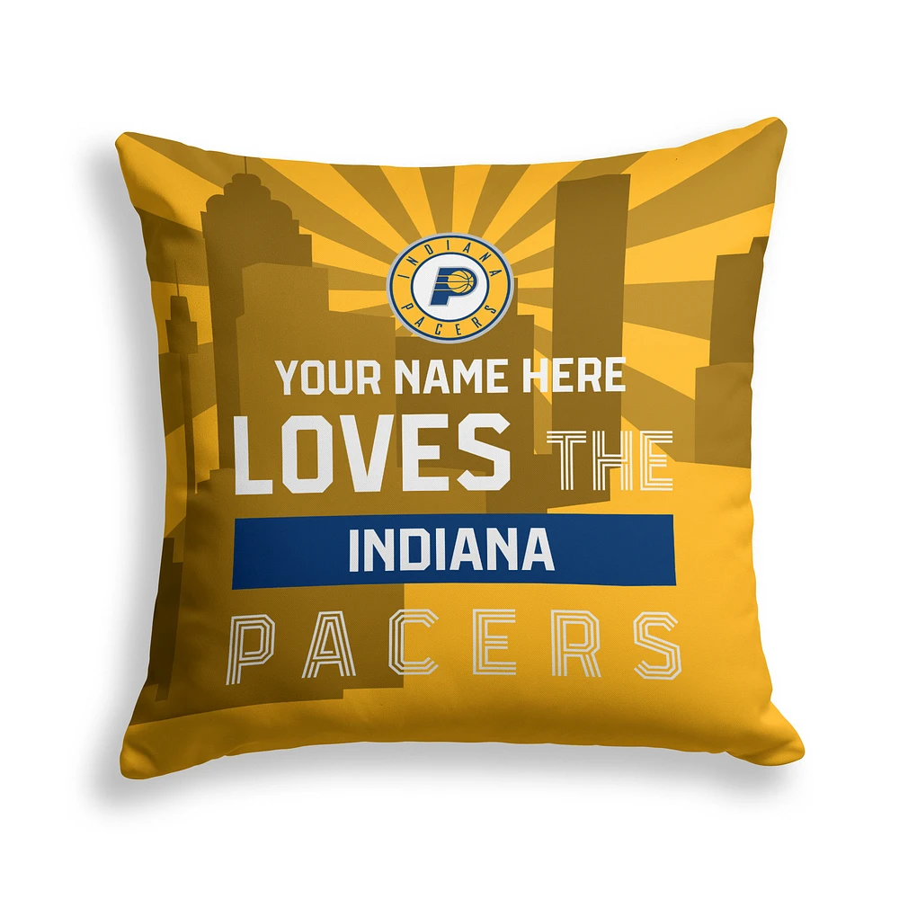 Pegasus Indiana Pacers 18" x 18" City Skyline Personalized Decor Pillow