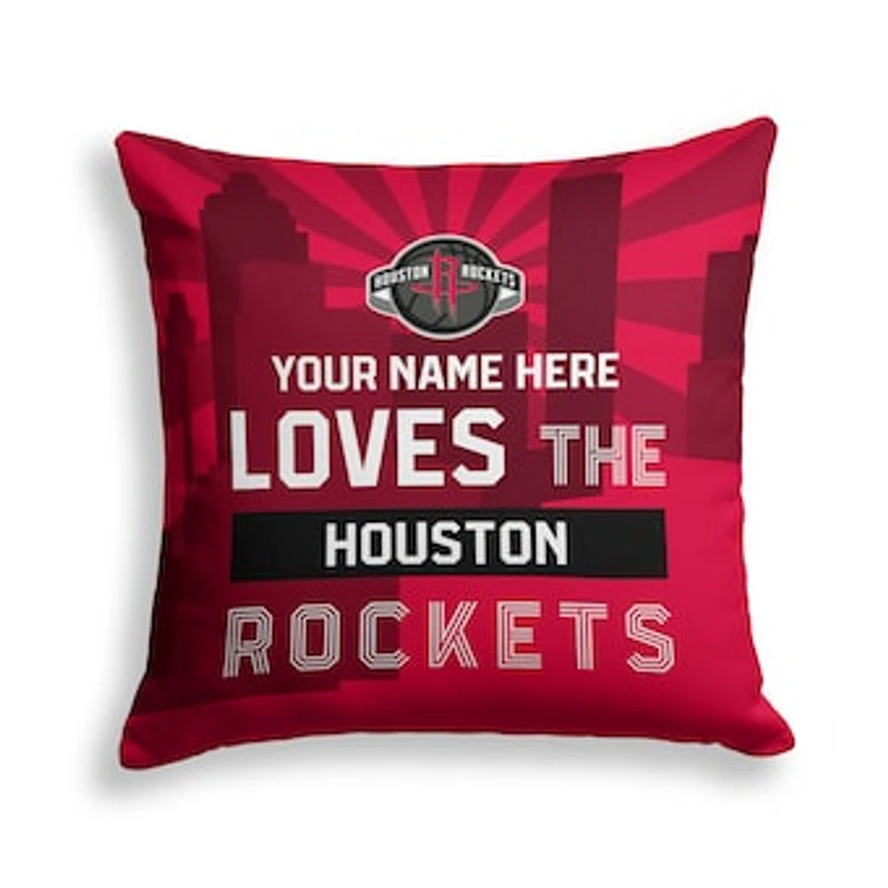 Pegasus Houston Rockets 18" x 18" City Skyline Personalized Decor Pillow
