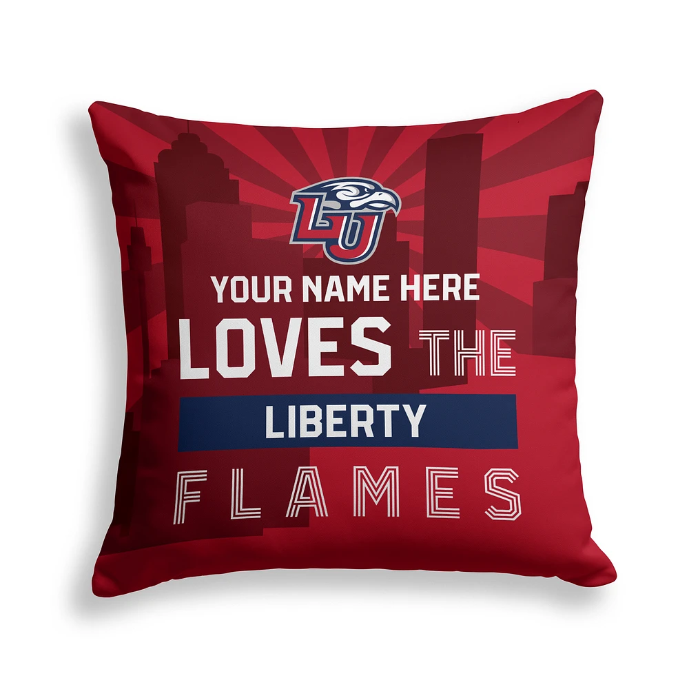 Pegasus Liberty Flames 18" x 18" City Skyline Personalized Decor Pillow