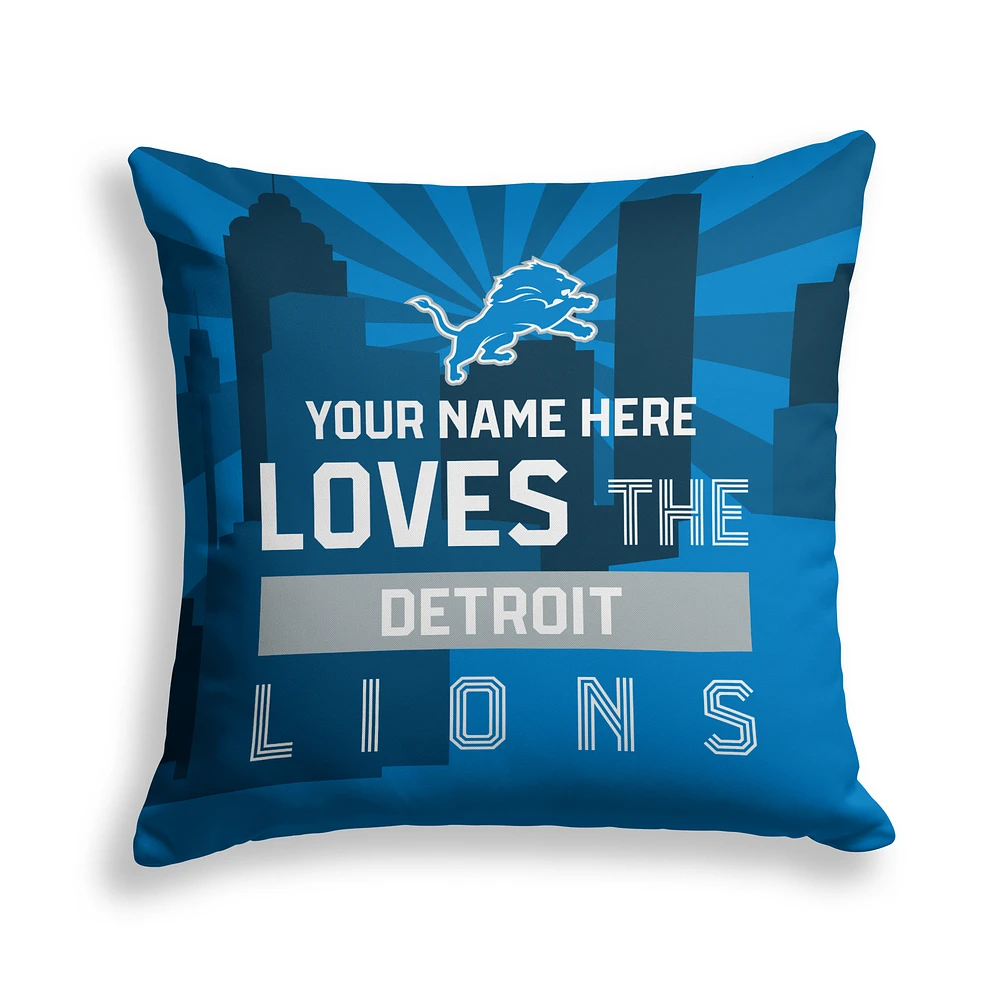 Pegasus Detroit Lions 18" x 18" City Skyline Personalized Decor Pillow