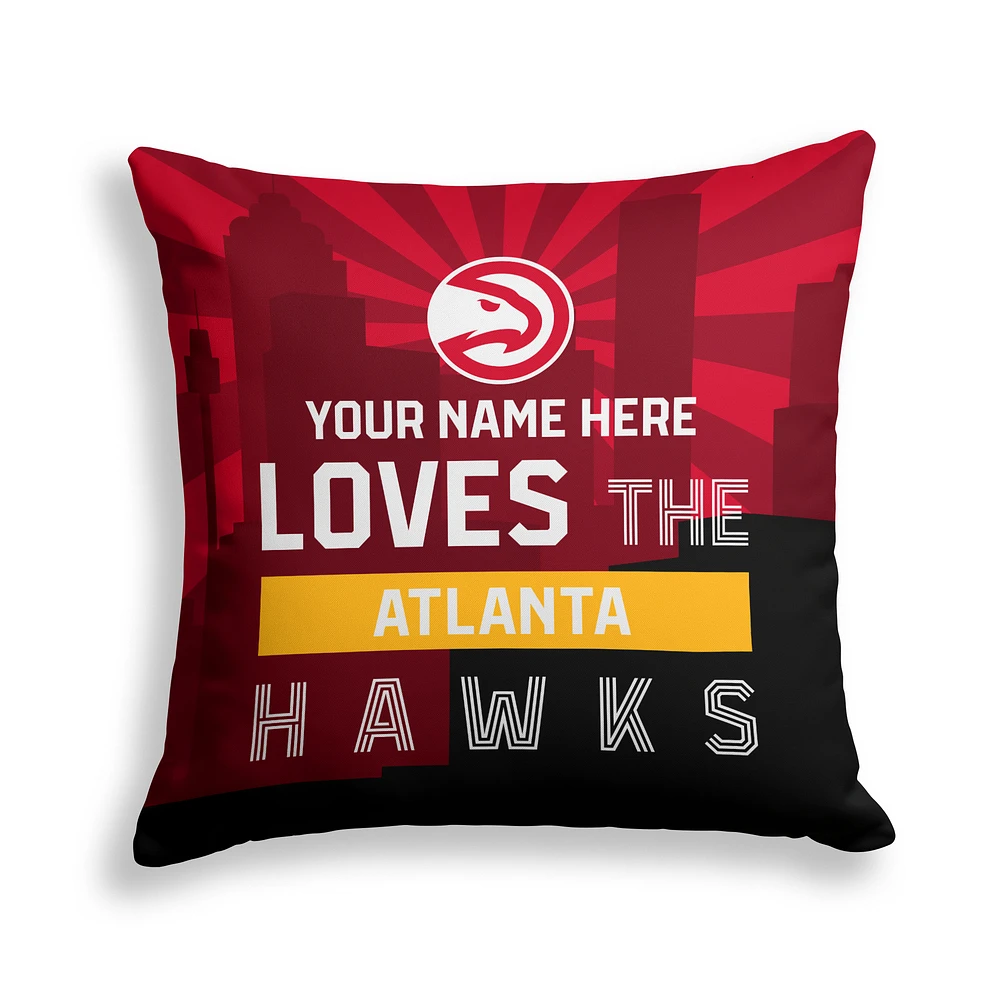 Pegasus Atlanta Hawks 18" x 18" City Skyline Personalized Decor Pillow