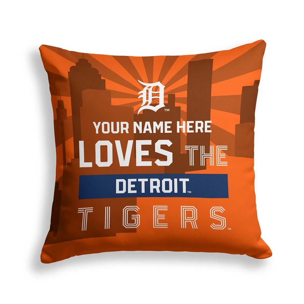 Pegasus Detroit Tigers 18" x 18" City Skyline Personalized Decor Pillow