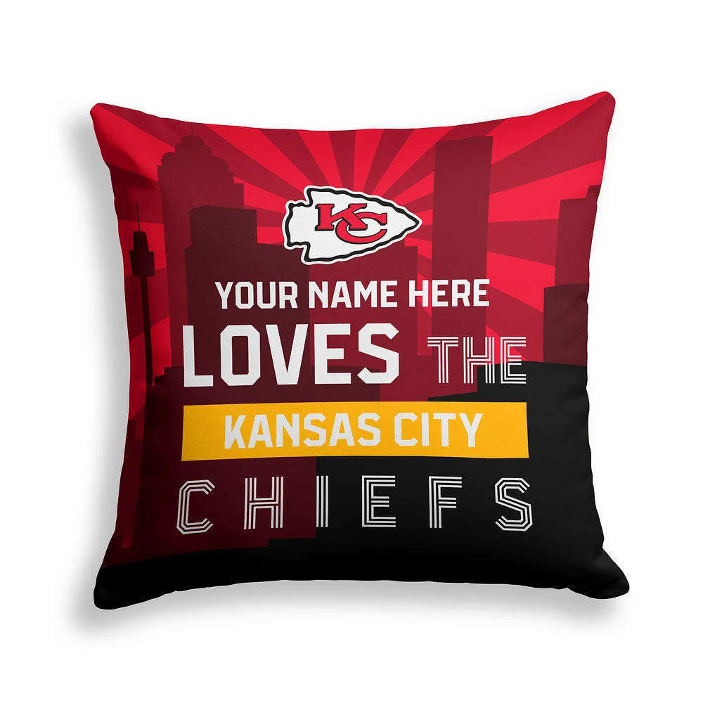 Pegasus Kansas City Chiefs 18" x 18" City Skyline Personalized Decor Pillow