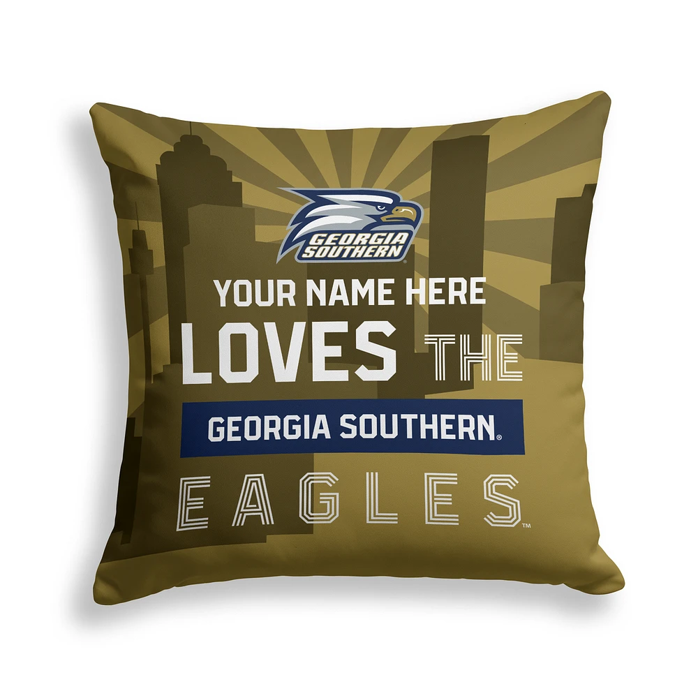 Pegasus Georgia Southern Eagles 18" x 18" City Skyline Personalized Decor Pillow