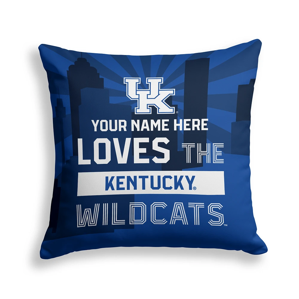 Pegasus Kentucky Wildcats 18" x 18" City Skyline Personalized Decor Pillow