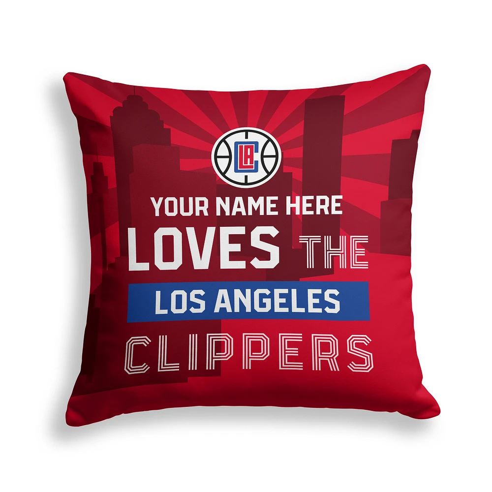 Pegasus LA Clippers 18" x 18" City Skyline Personalized Decor Pillow