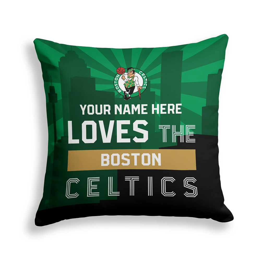 Pegasus Boston Celtics 18" x 18" City Skyline Personalized Decor Pillow